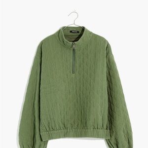 Madewell Diamond Jacquard Half-Zip Pullover Top Size M Orig $98